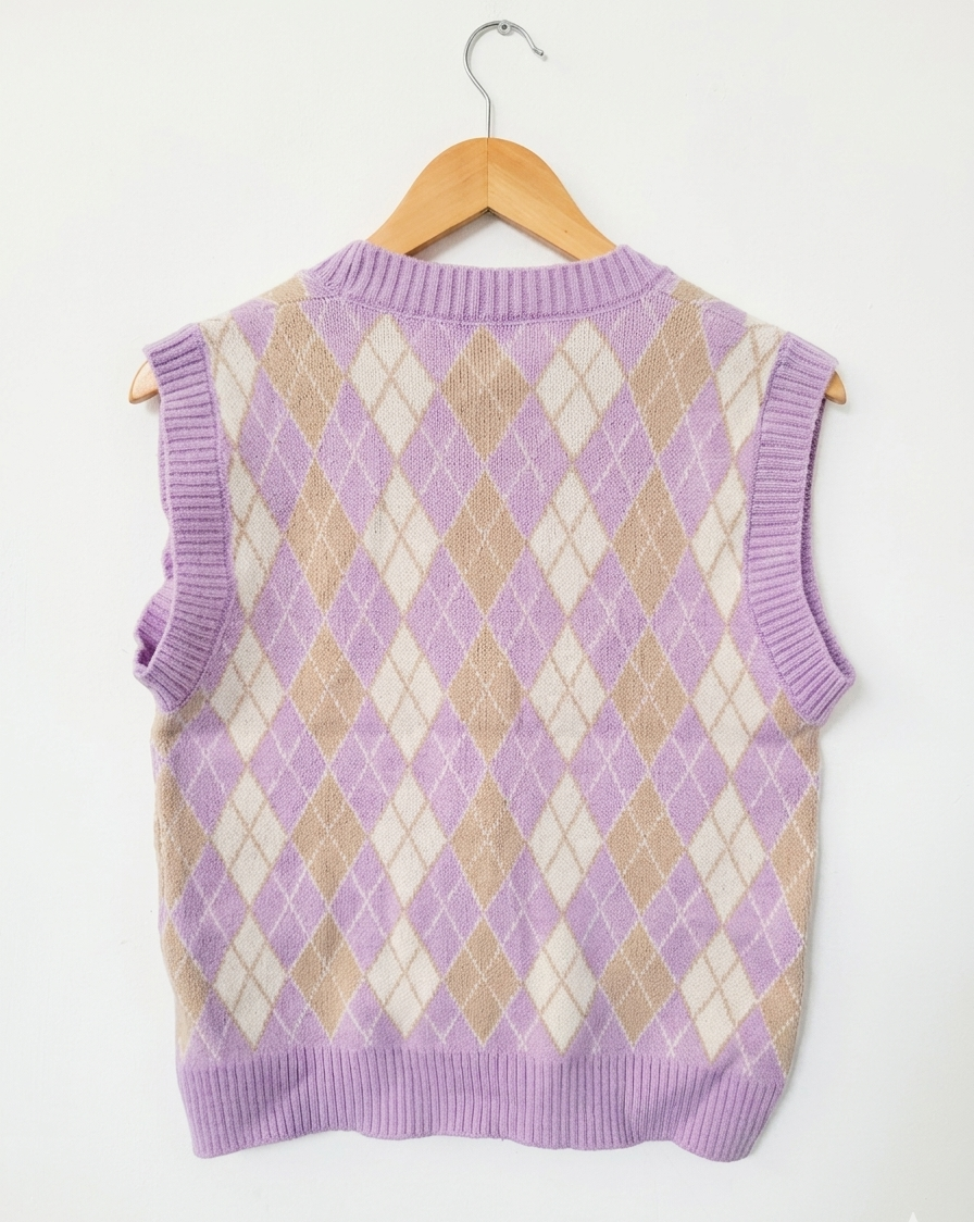 Sueter lila pastel rombos