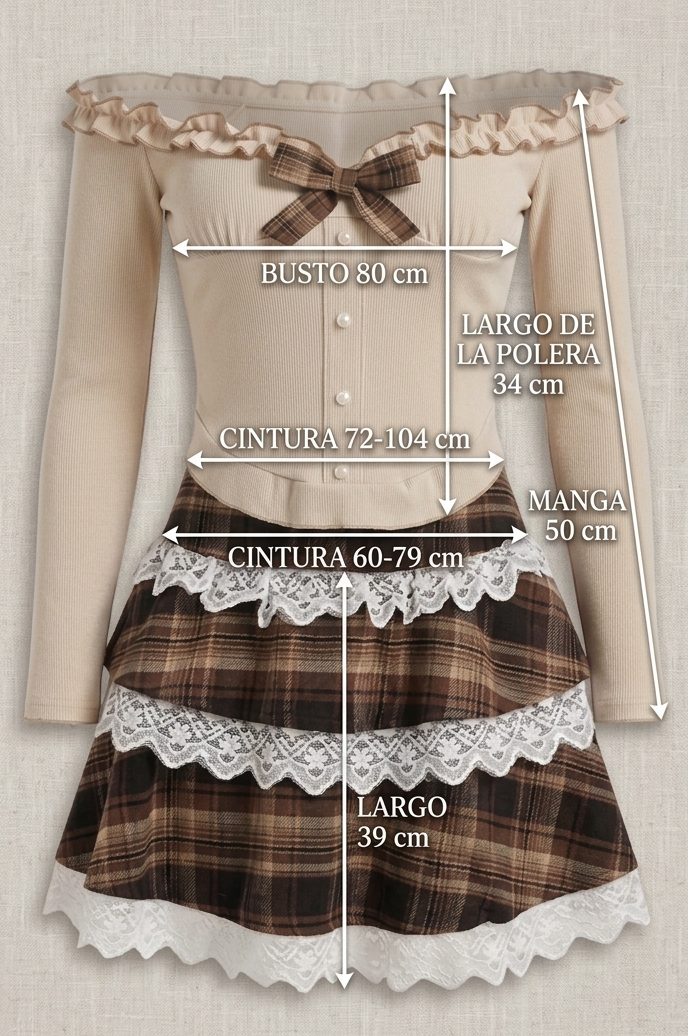 Conjunto otoñal latte romance