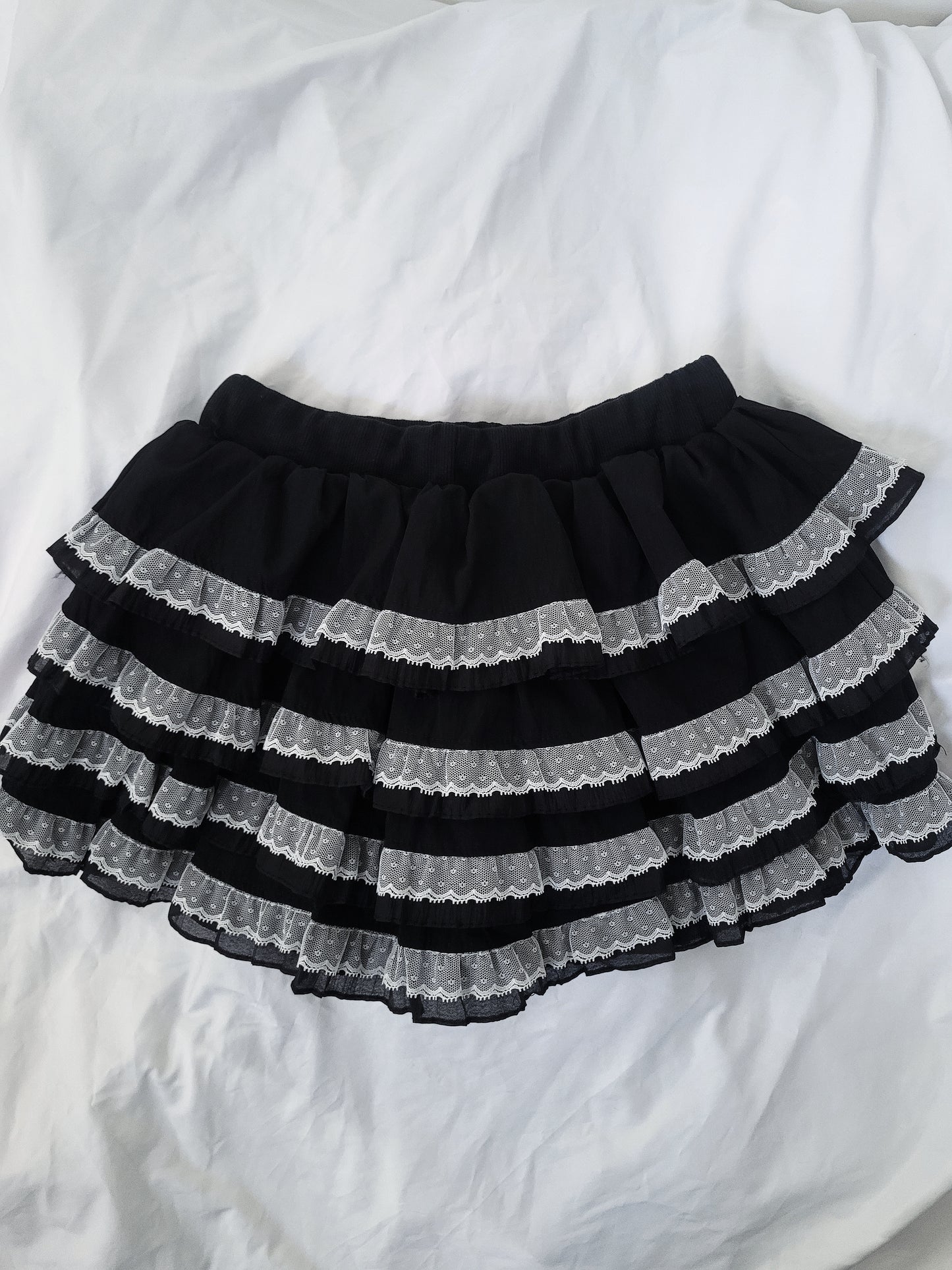Short-Falda vuelitos encaje