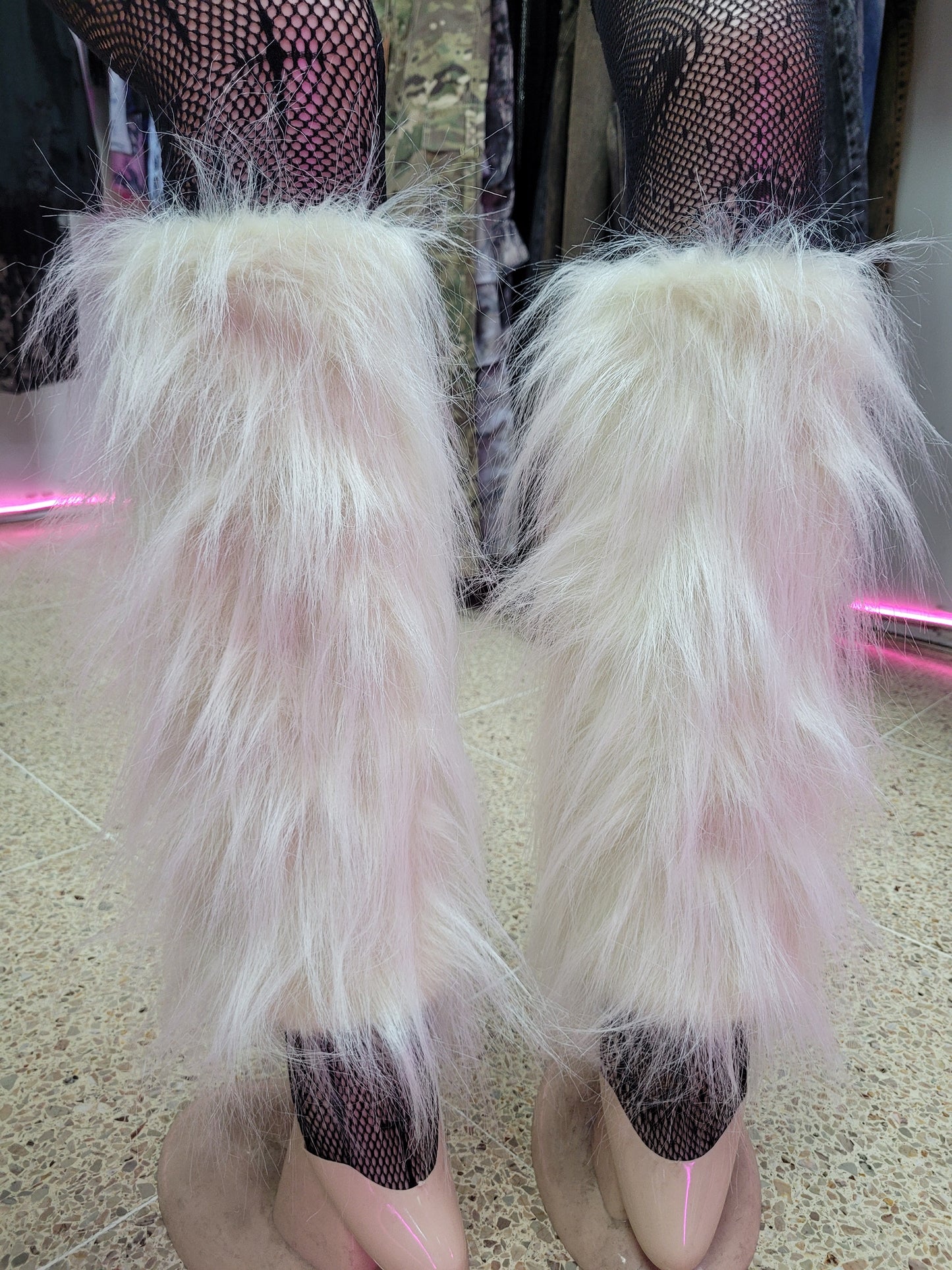 Polainas peludas Crema/blanco invierno 37 cm