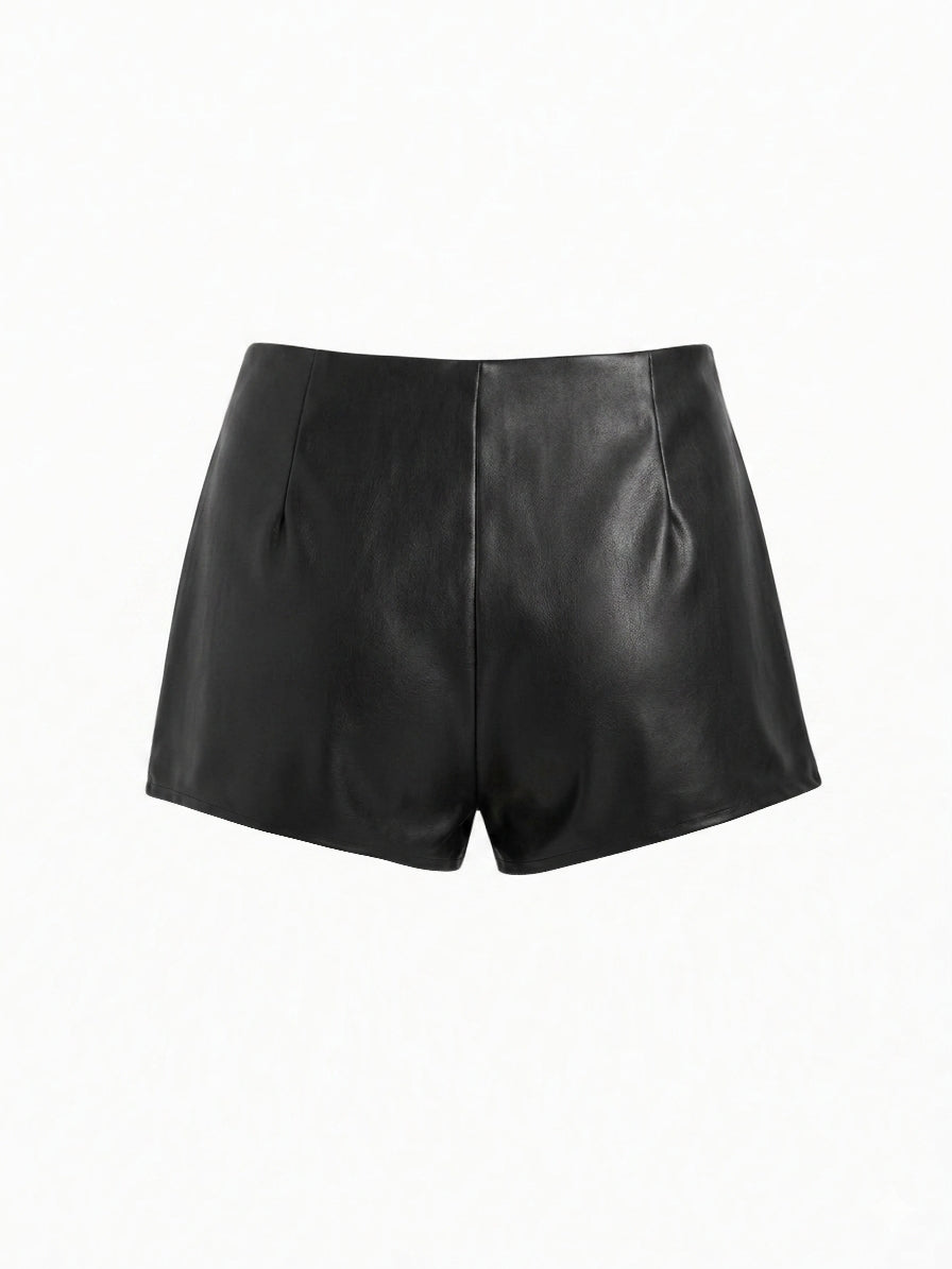 Micro short hebillas efecto cuero