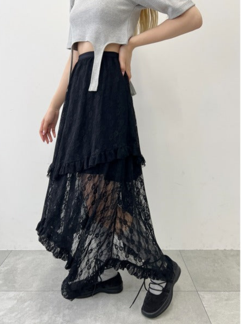 Falda midi encaje japan