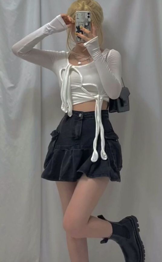 Falda denim cargo y2k