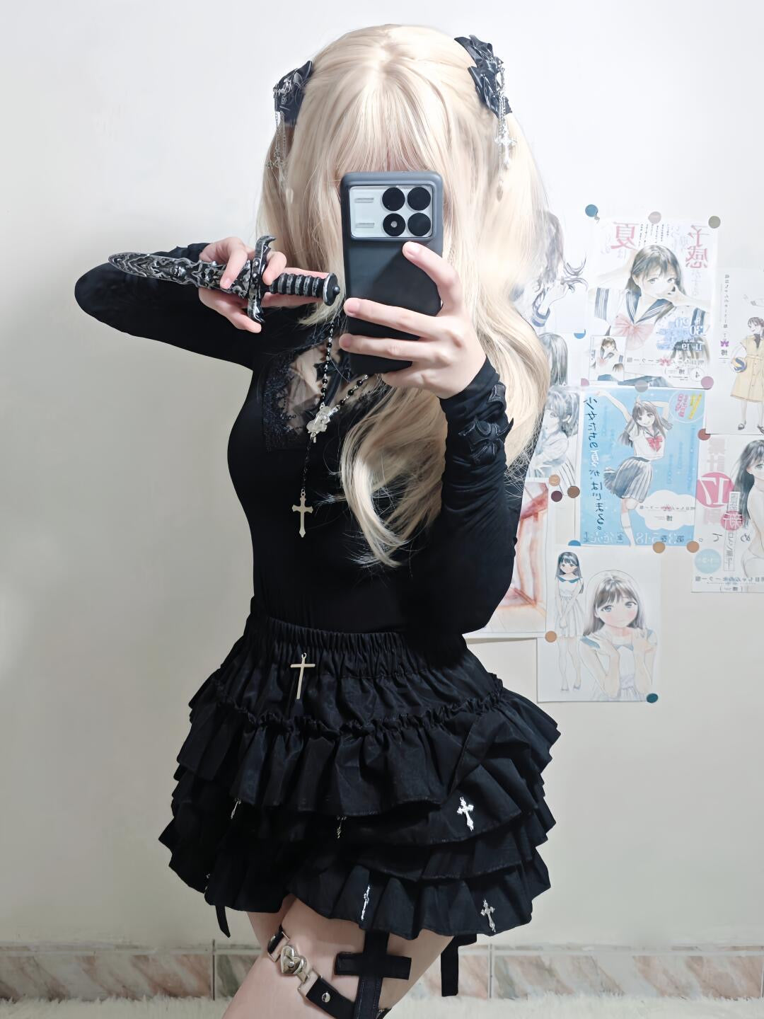Falda Short vuelitos goth
