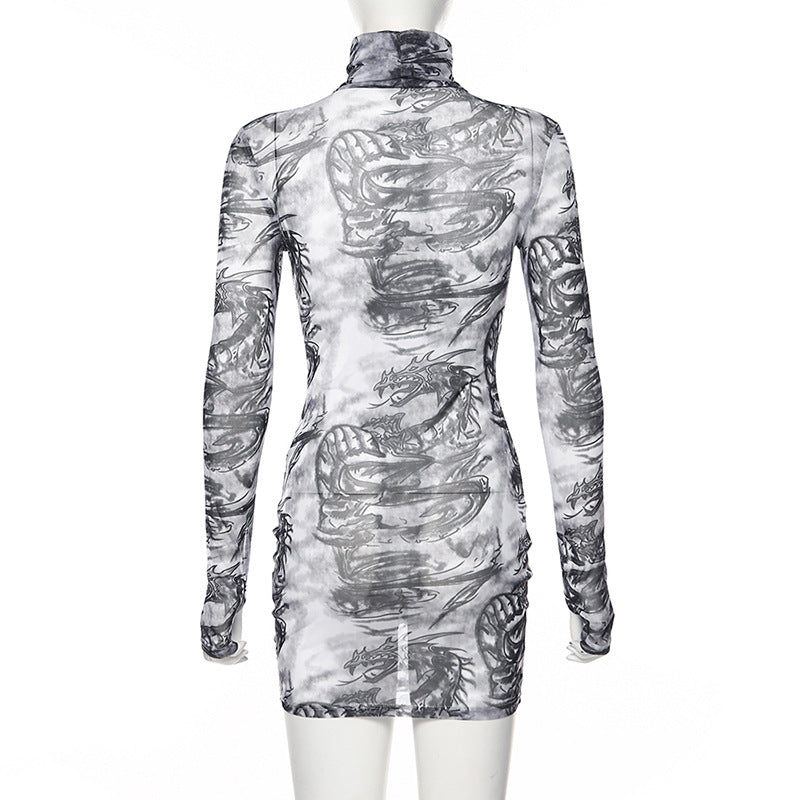 Vestido malla dragon