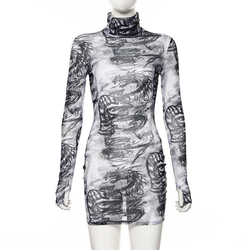Vestido malla dragon