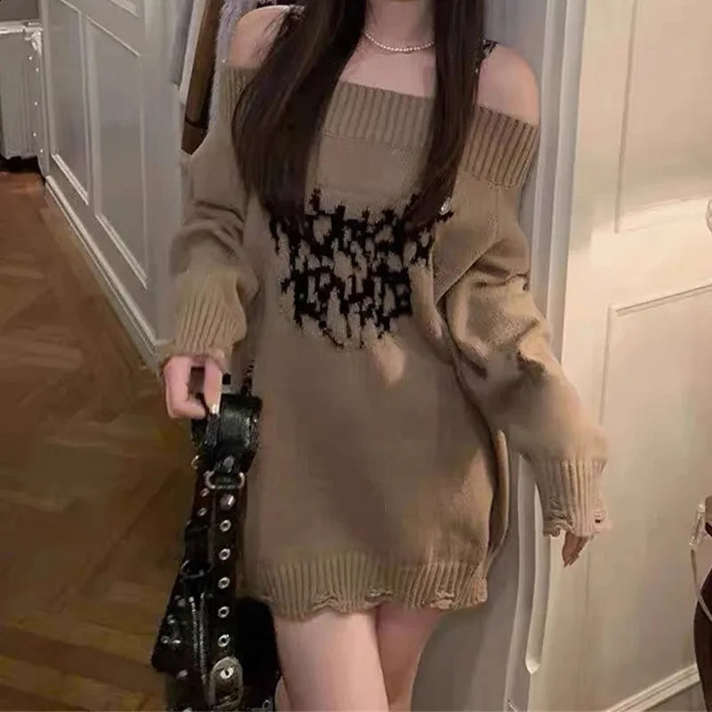Sueter distressed harajuku goth