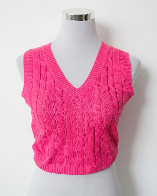 Sueter fucsia trenzado