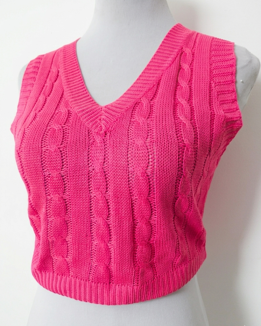 Sueter fucsia trenzado