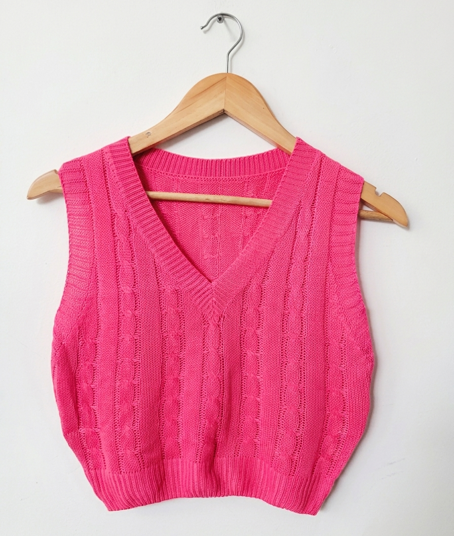 Sueter fucsia trenzado