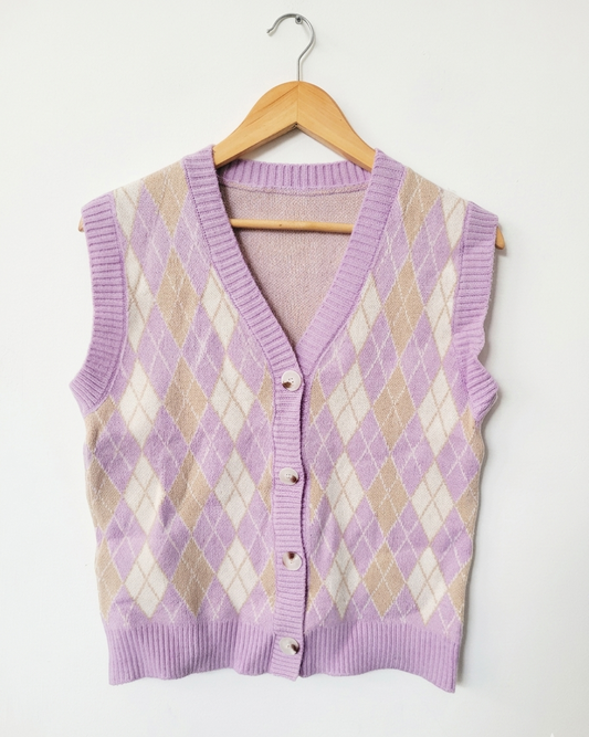 Sueter lila pastel rombos