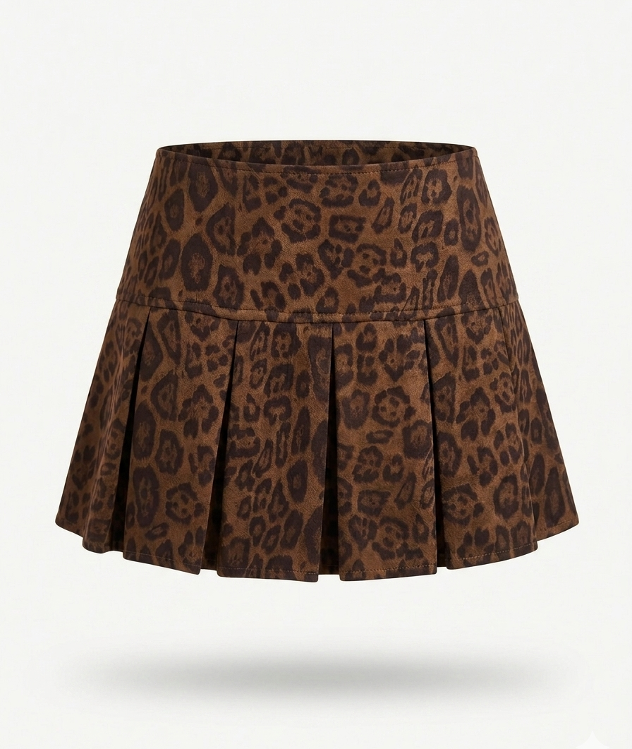 Mini falda animal print gamuza