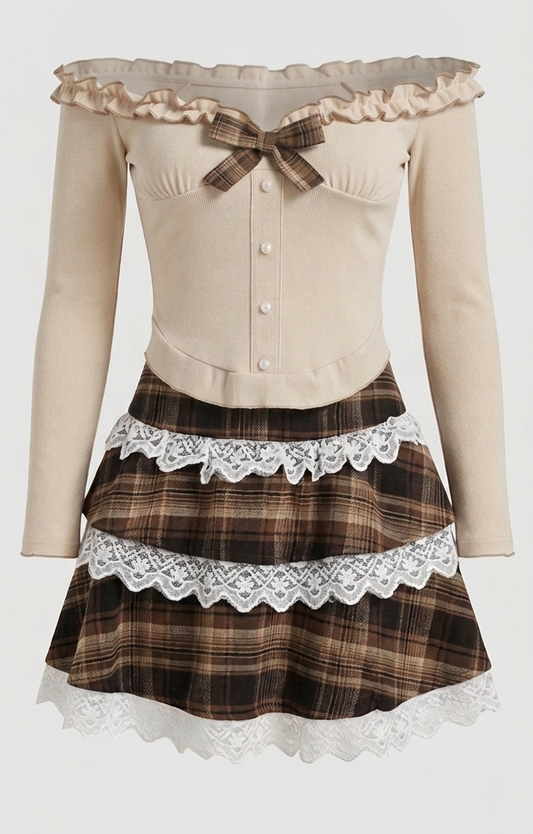 Conjunto otoñal latte romance
