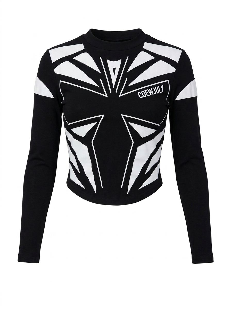 Polera futurista geometríca unisex