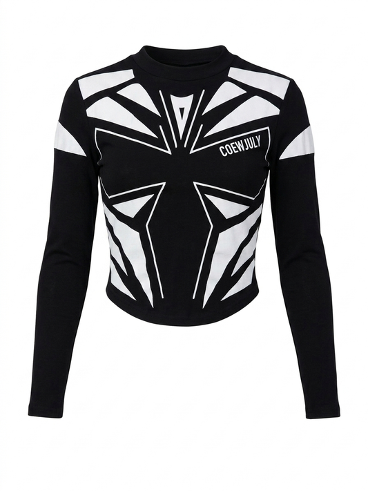 Polera futurista geometríca unisex