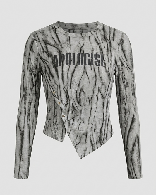 Polera Apologise asimetrica acidwash