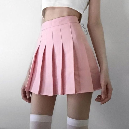 Falda Rosa Palo tableada