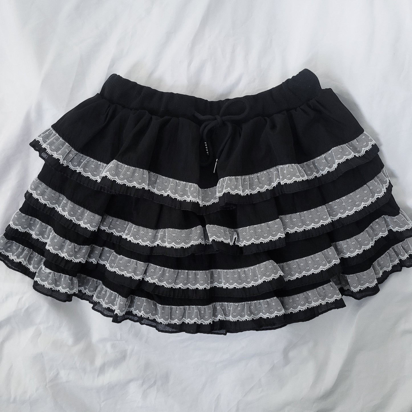 Short-Falda vuelitos encaje