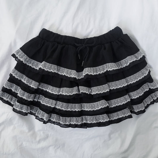 Short-Falda vuelitos encaje