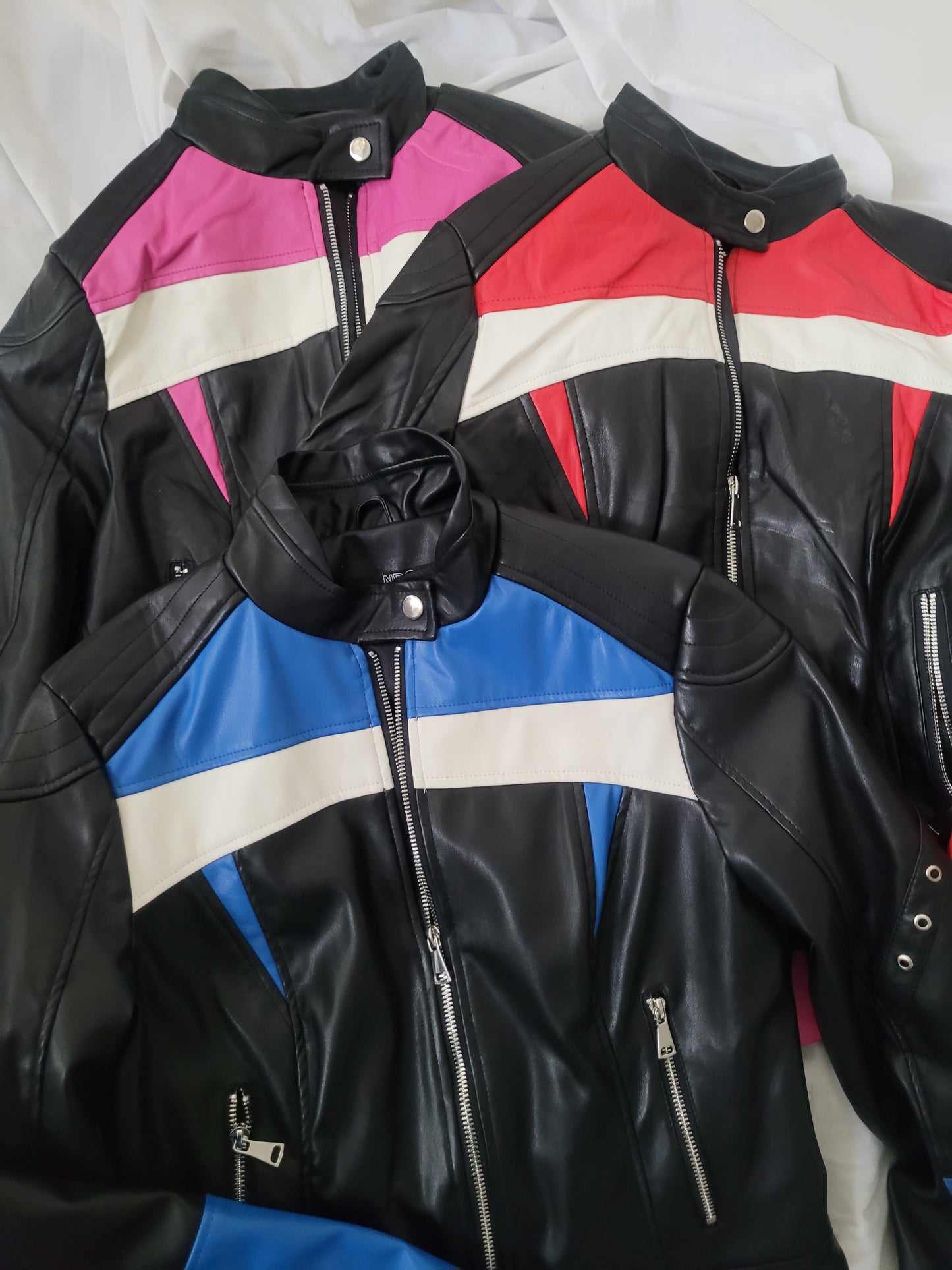 Moto jacket roja eco-cuero