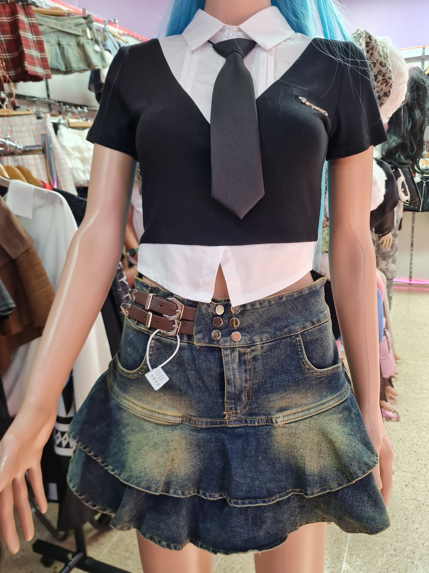 Top estilo Preppy 2 en 1