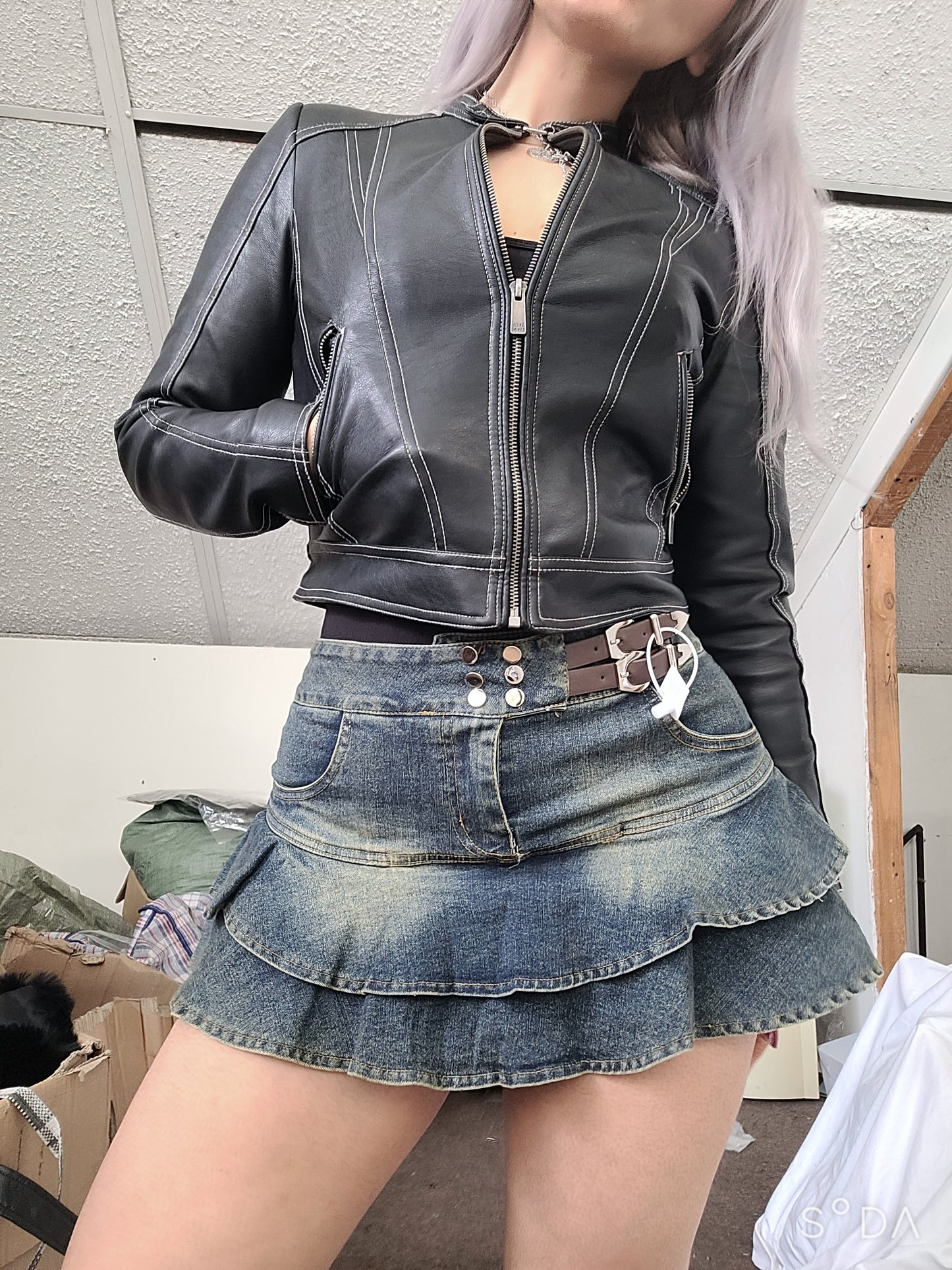 Mini falda denim vuelitos