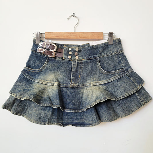 Mini falda denim vuelitos