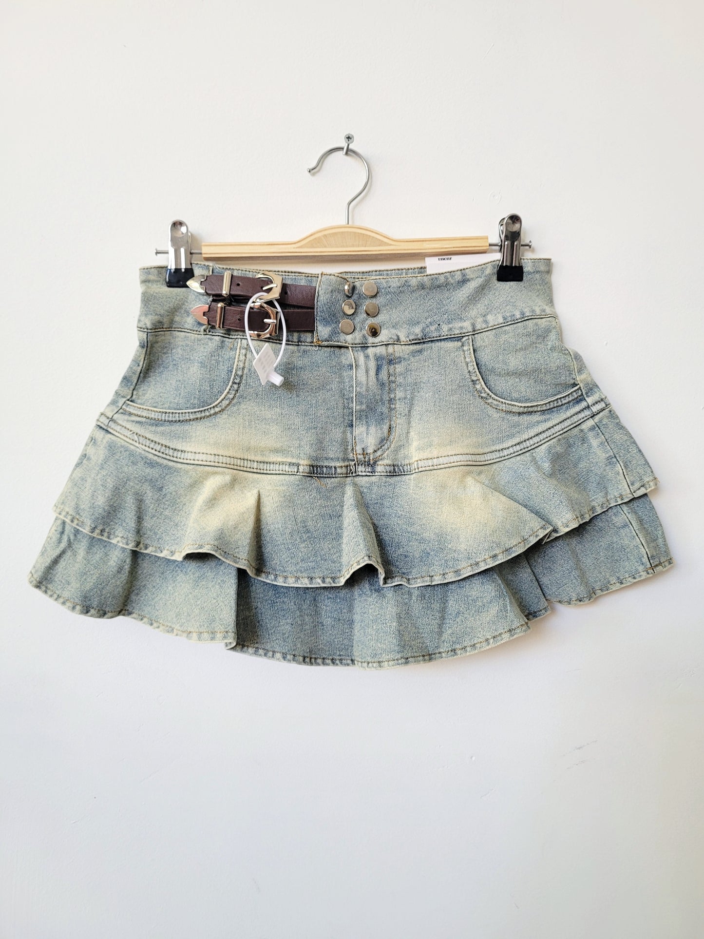 Mini falda denim vuelitos