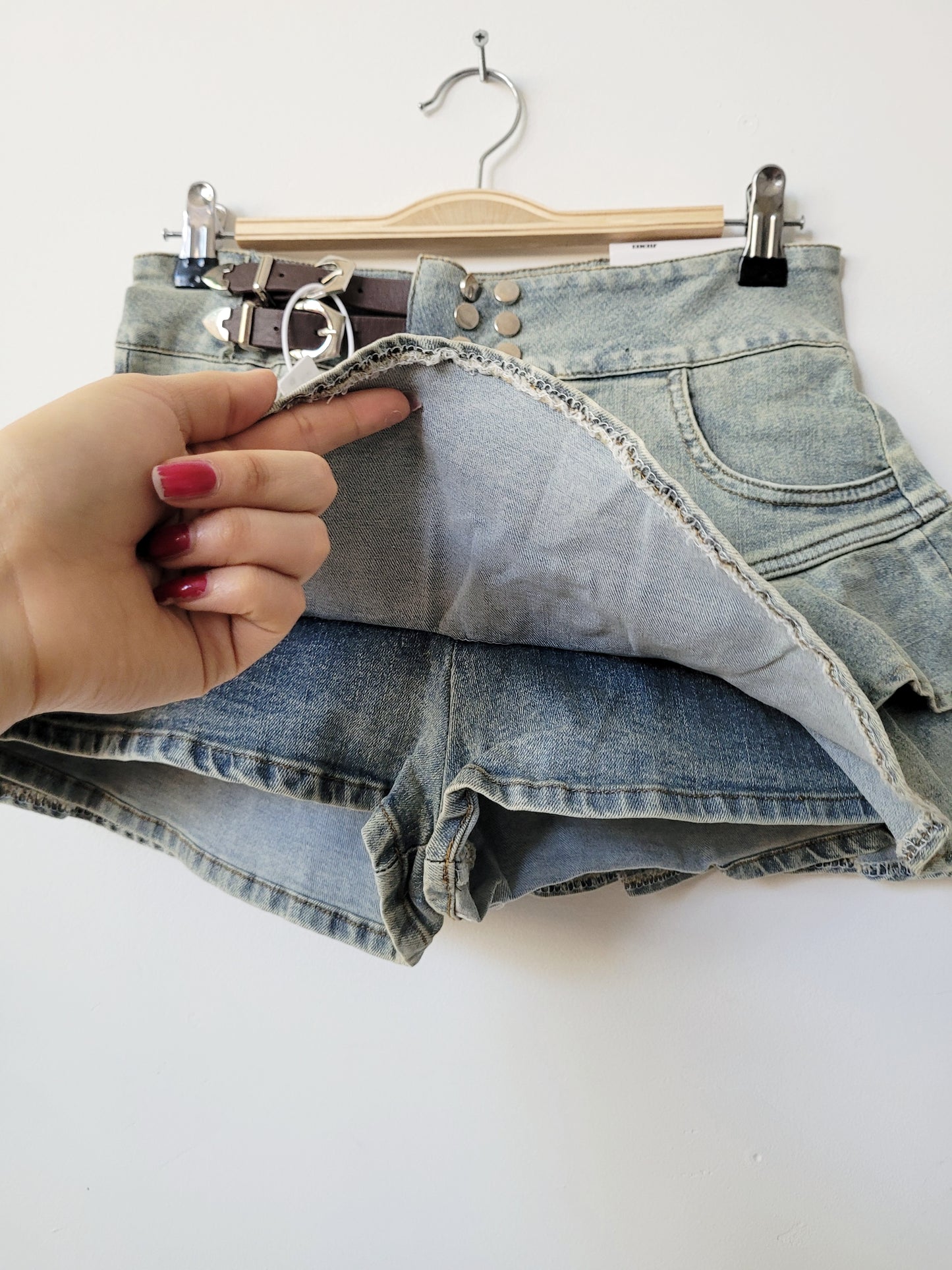 Mini falda denim vuelitos