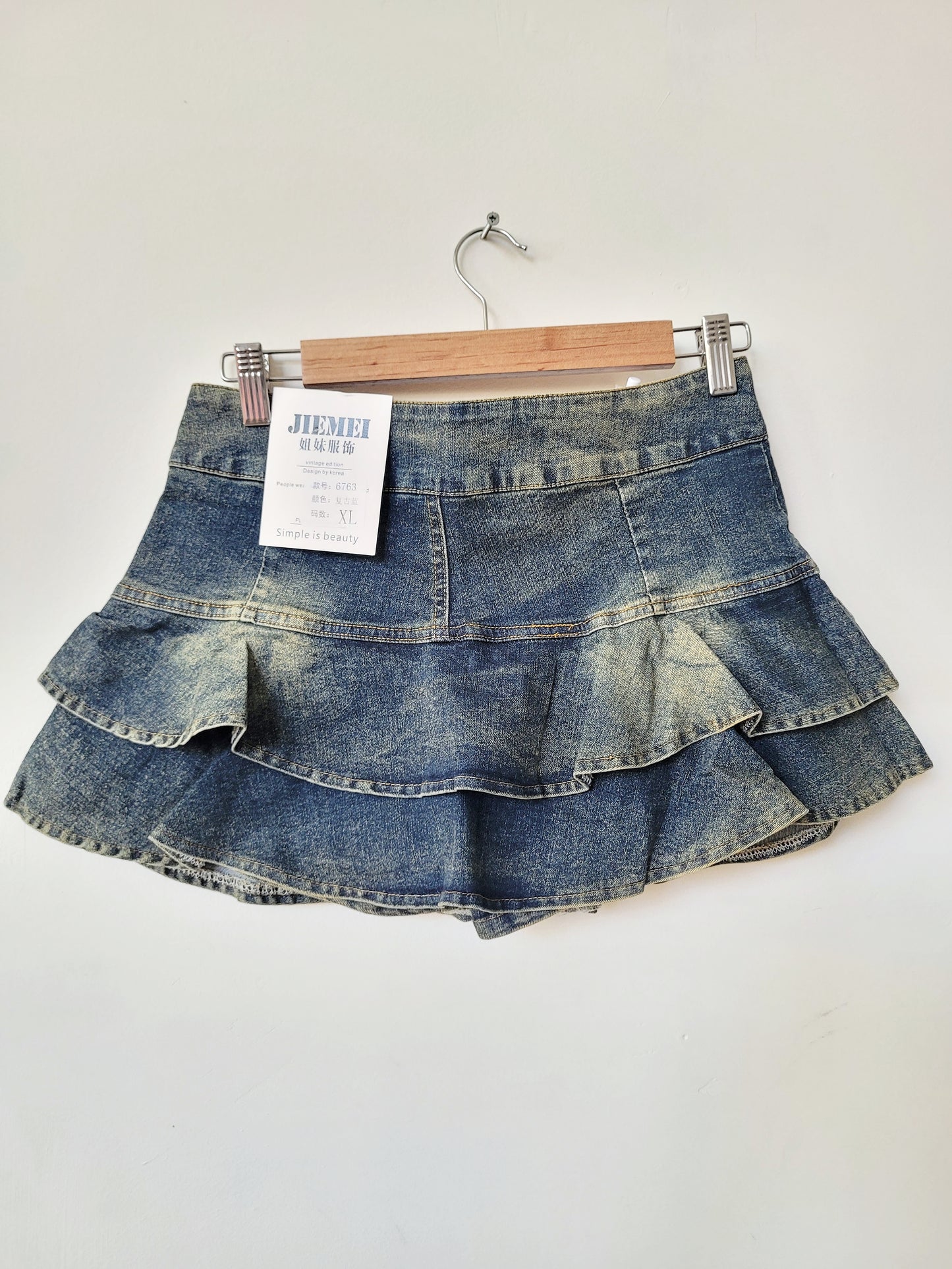 Mini falda denim vuelitos