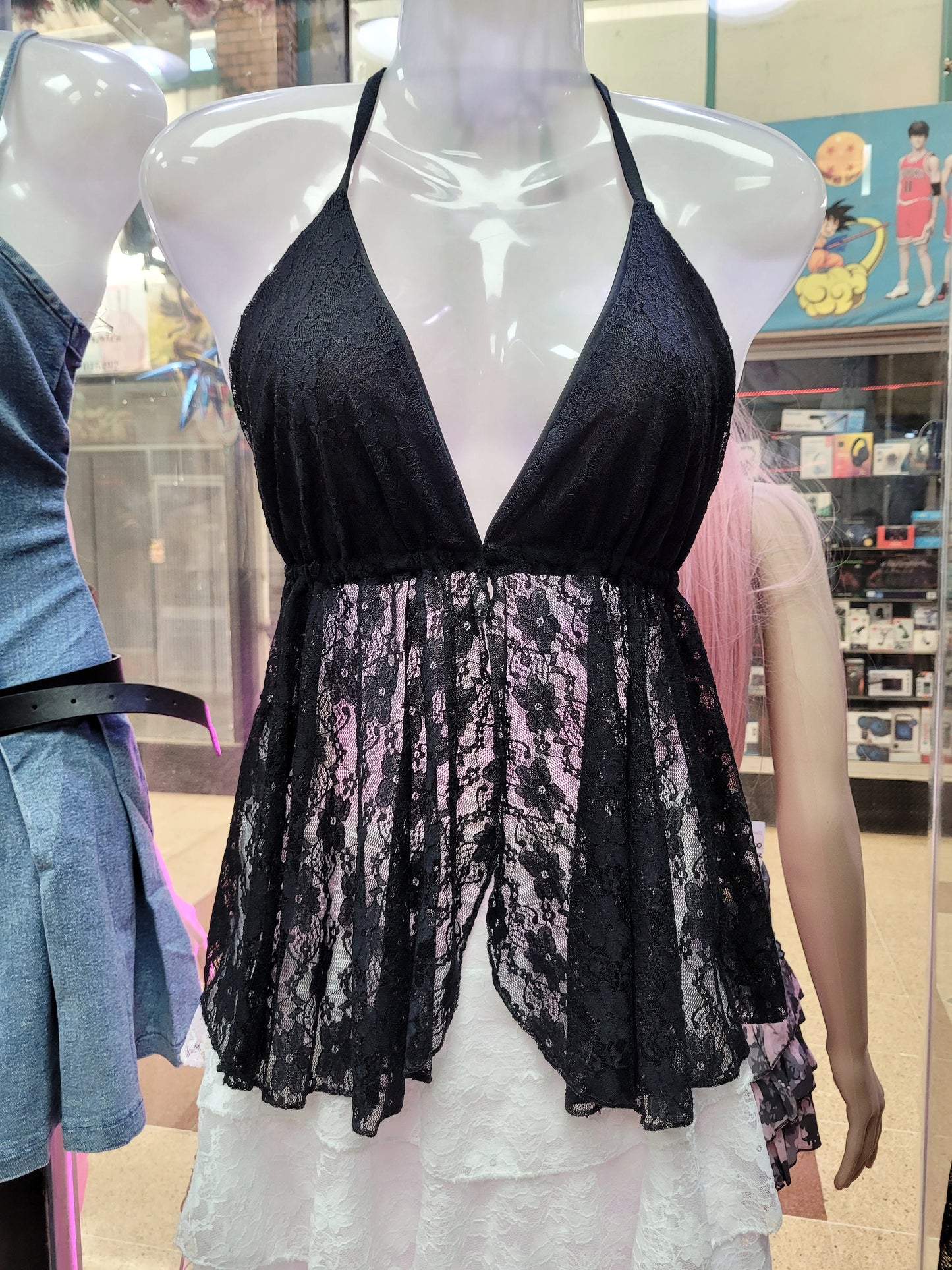 Top halter de encaje tendencia