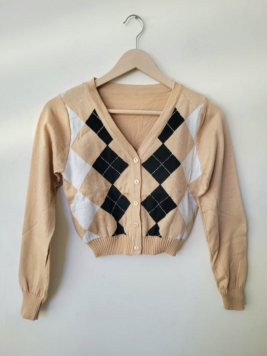 Cardigan Beige rombos