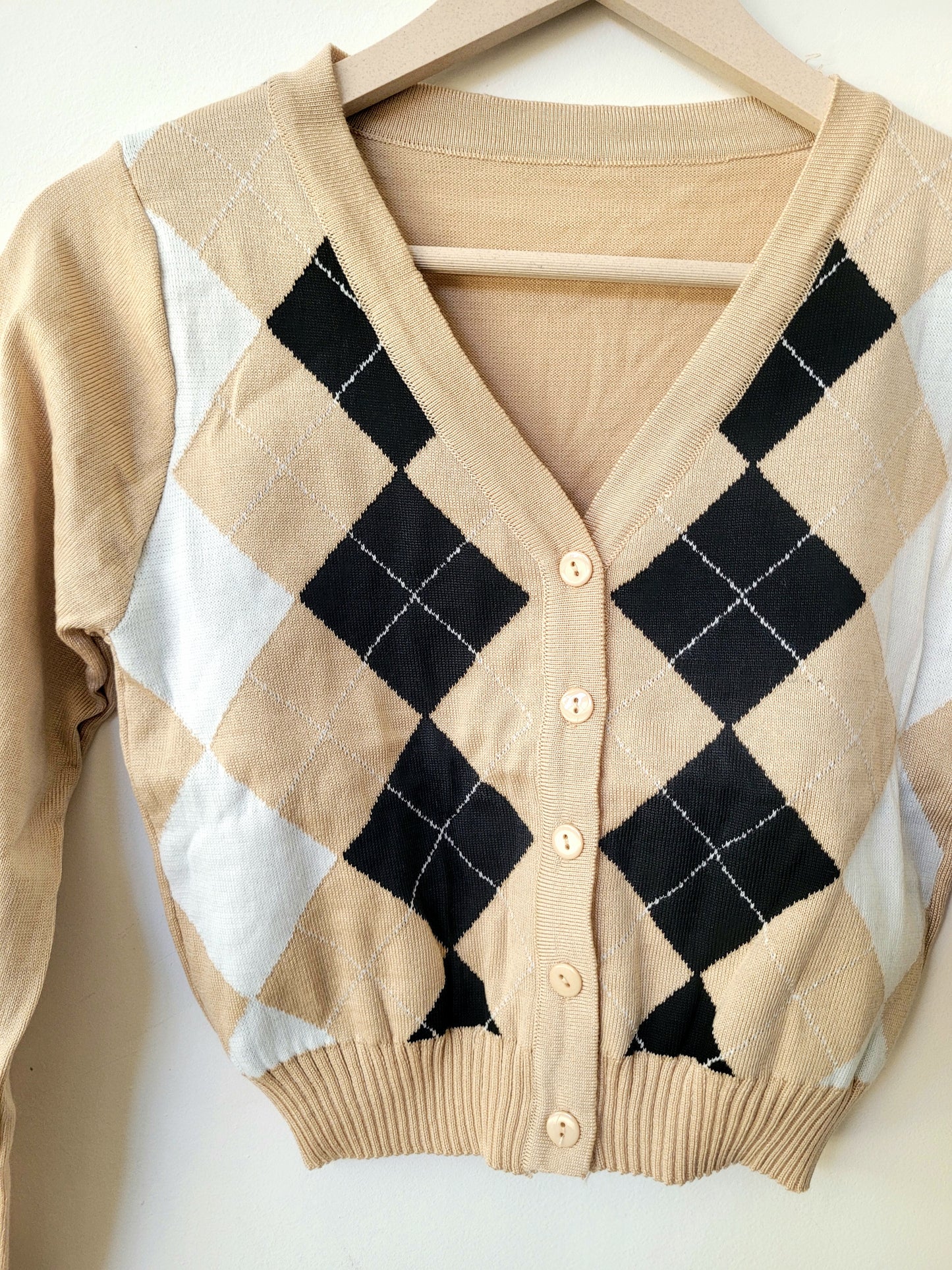 Cardigan Beige rombos