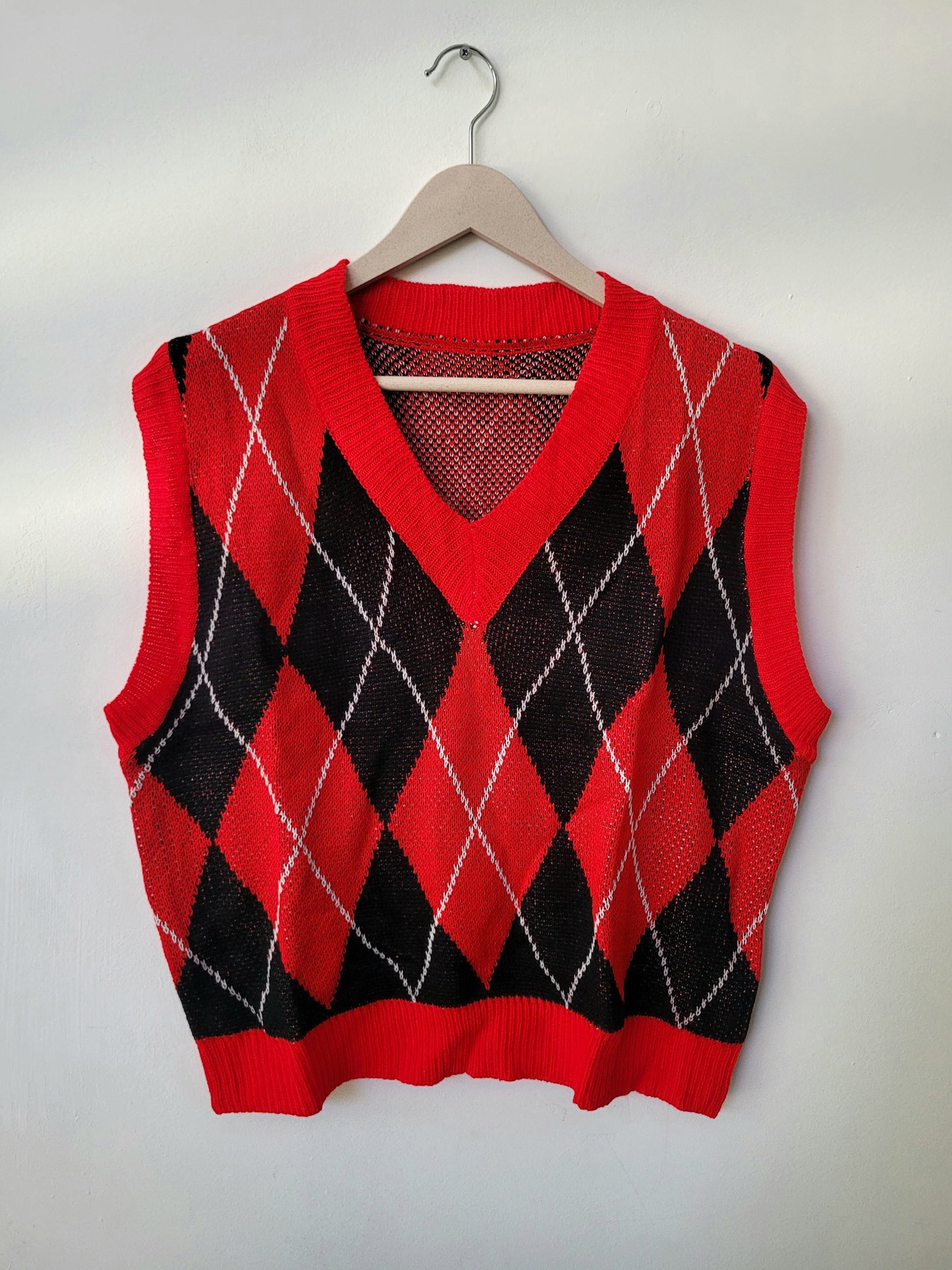 Chaleco rojo oversize de punto