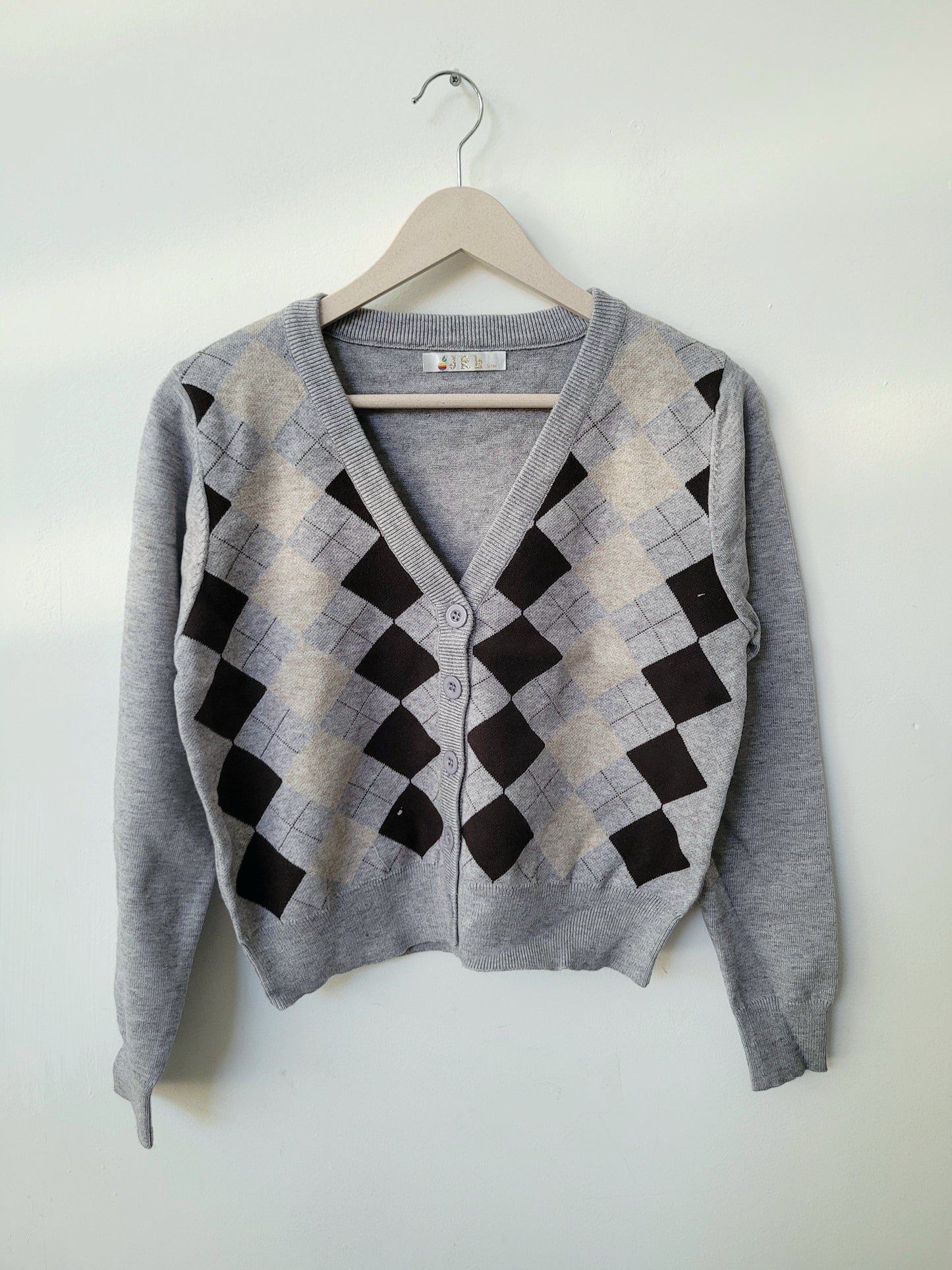 Cardigan gris rombos