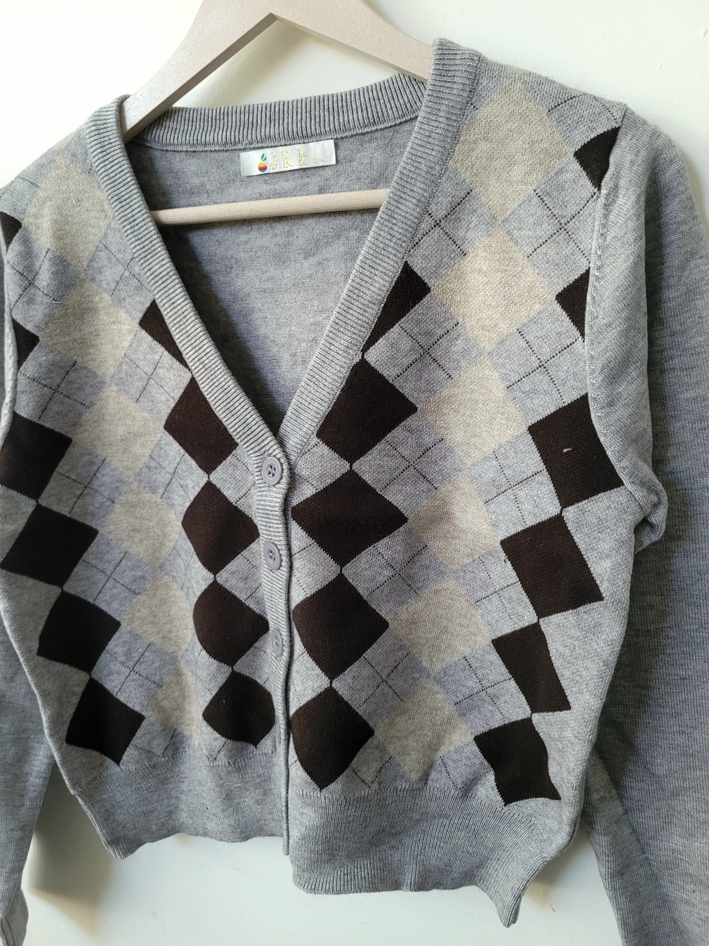 Cardigan gris rombos