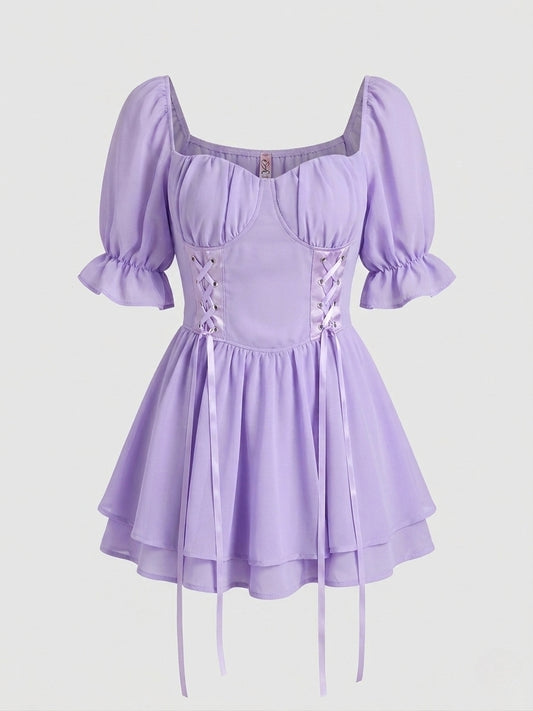 Mini vestido lavender coquette nacional
