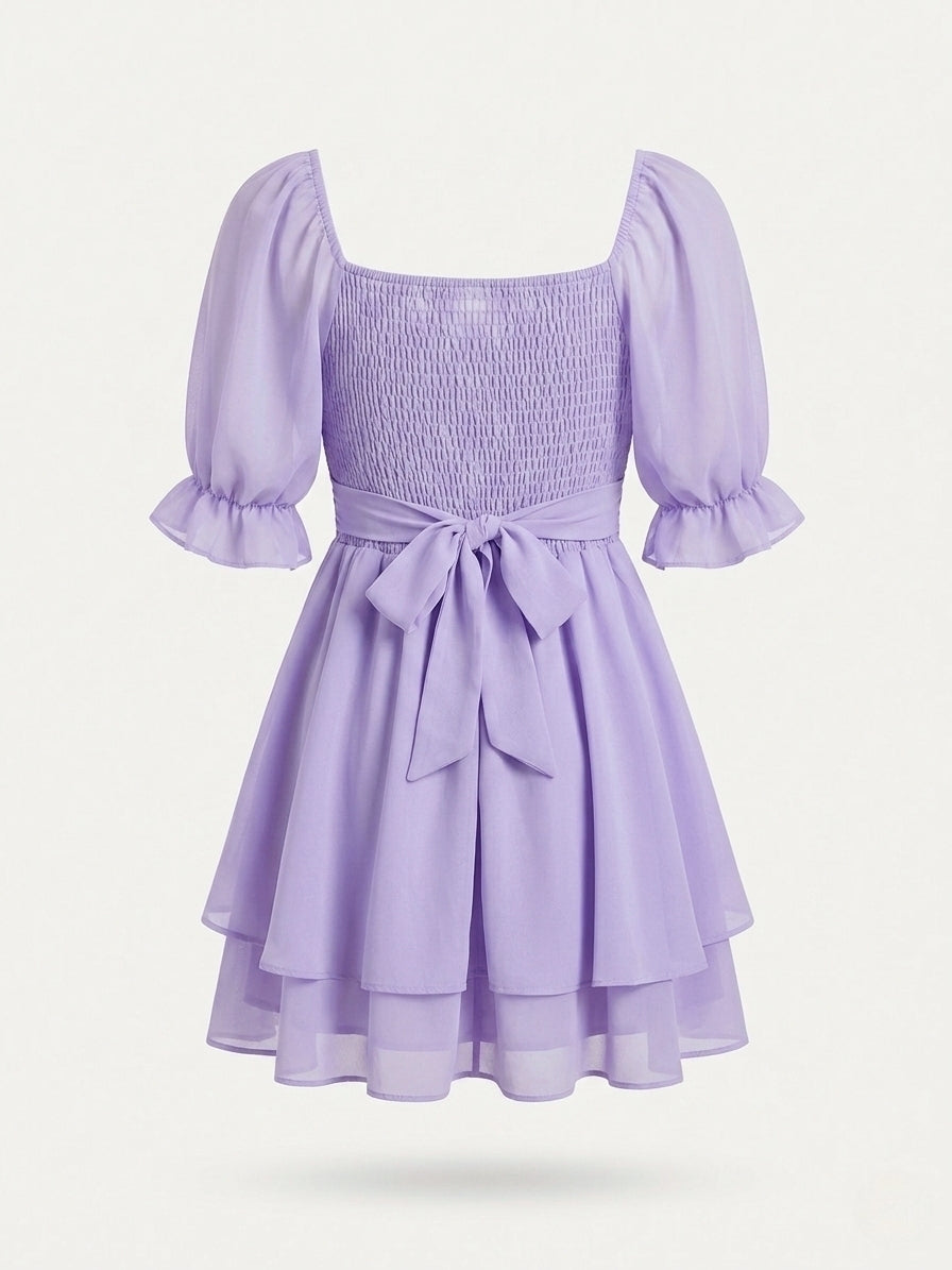 Mini vestido lavender coquette nacional