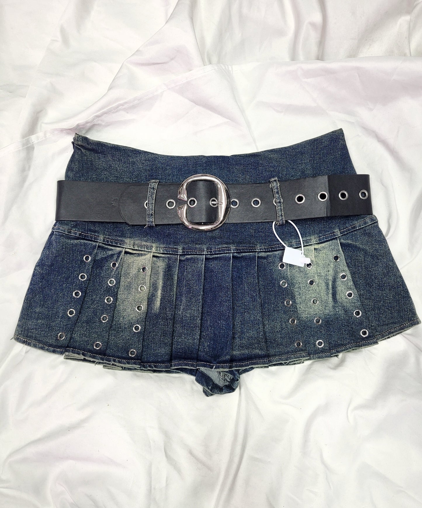 Mini Falda Denim y2k cinturón