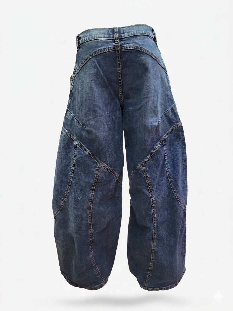 Pantalon ultrabaggy azul grafico