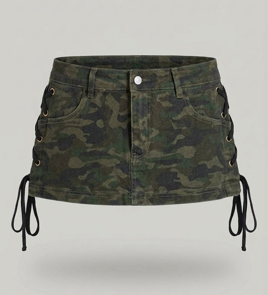 Mini falda Camo con cordones