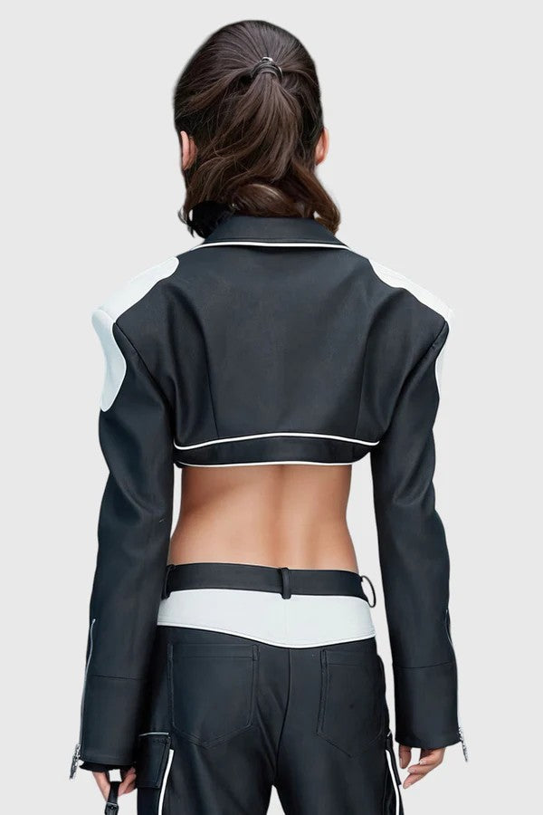 Jacket biker cropped