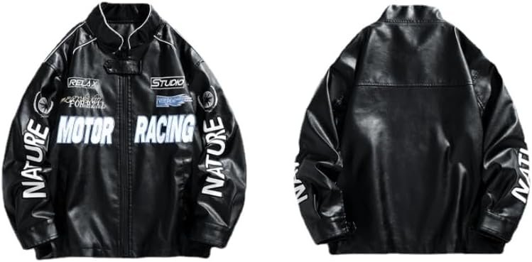 Chaqueta ecocuero estilo racing