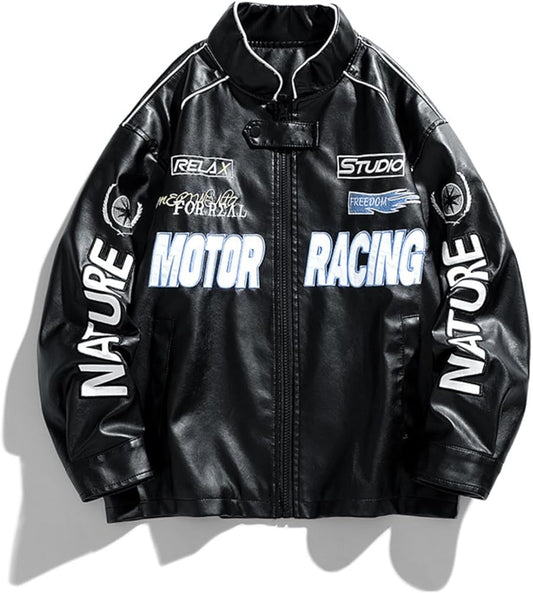 Chaqueta ecocuero estilo racing