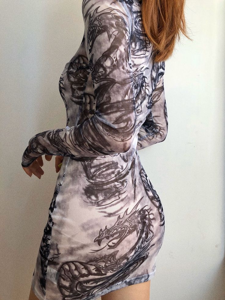 Vestido malla dragon