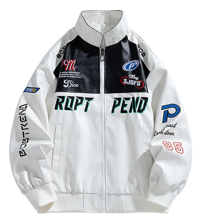 Chaqueta Blanca ecocuero Moto-core