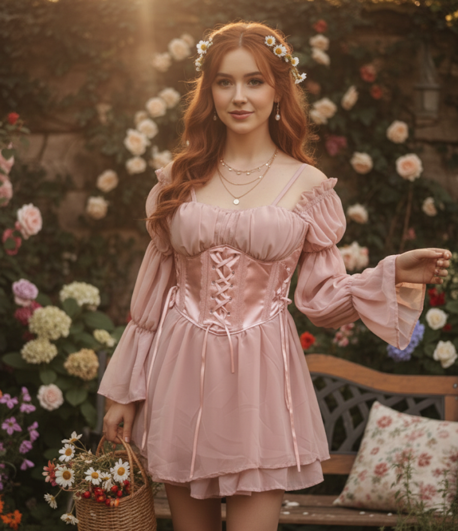 Vestido short Hada Corset Rosa