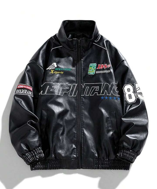 Chaqueta ecocuero estilo racing