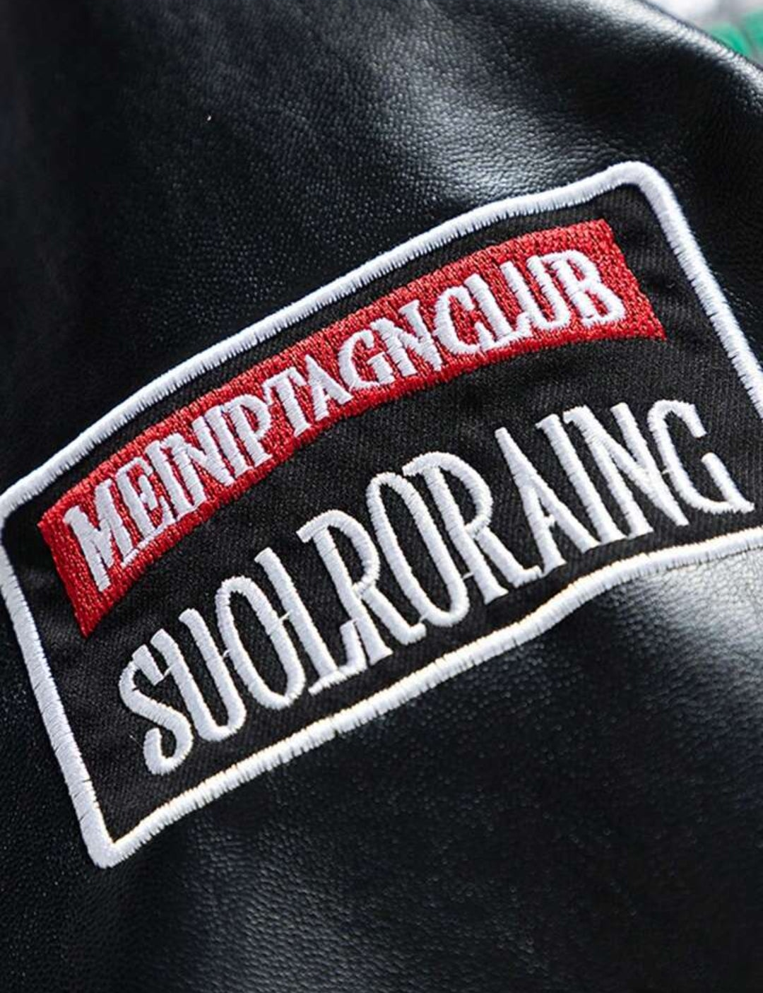 Chaqueta ecocuero estilo racing