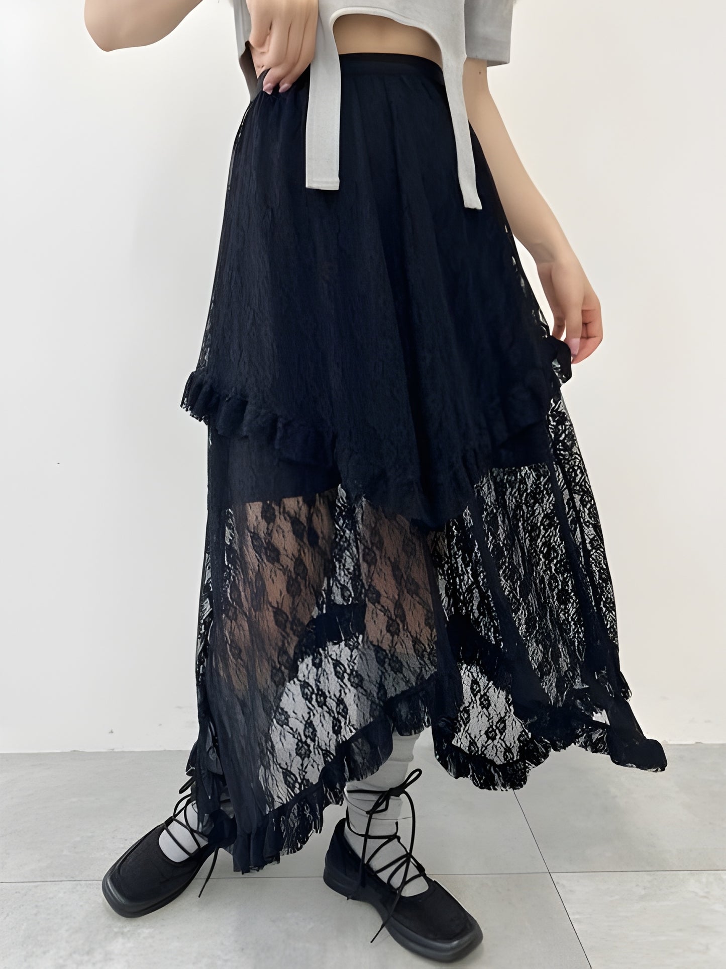 Falda midi encaje japan